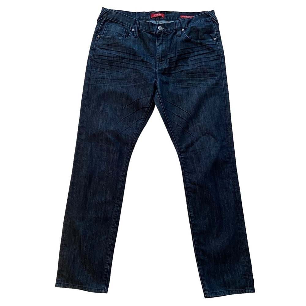 Guess men jeans Halsted fit medium rise tapered slim dark blue size 36